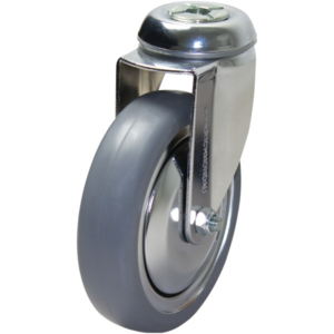 125mm Inst Rubber Swivel Chrome Durolite Castor (S5580)