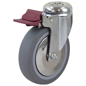 125mm Inst Rubber Swivel Chrome Durolite Castor (S5580BR)