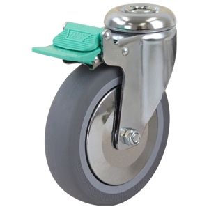 125mm Inst Rubber Swivel Chrome Durolite Castor (S5580D)