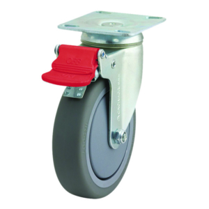 150mm Inst Rubber Swivel Zinc Durolite Castor (S6104B)
