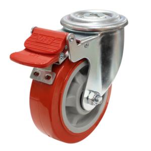 150mm Polyurethane Tyre on Aluminium Centre Bolt Hole 300 Series Castor (S6226B)