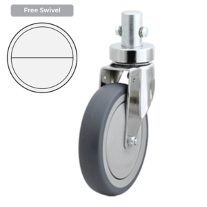 150mm Grey Rubber Wheel 120/100kg Capacity Medical Castor (S6293)