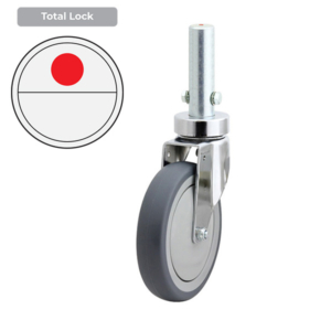 150mm Grey Rubber Wheel 120/100kg Capacity Medical Castor (S6293B)