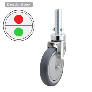 150mm Grey Rubber Wheel 120/100kg Capacity Medical Castor (S6293D)