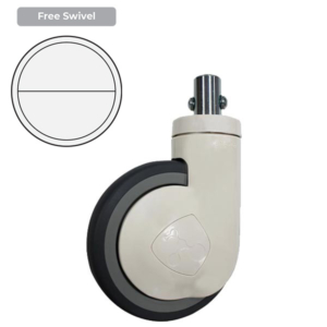 150mm Grey Rubber Wheel 120/100kg Capacity Medical Castor (S6295)