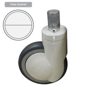 150mm Grey Rubber Wheel 120/100kg Capacity Medical Castor (S6297)