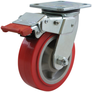 150mm Polyurethane Tyred Nylon Centred Wheel 400Kg Capacity Castor (S6644SLB)