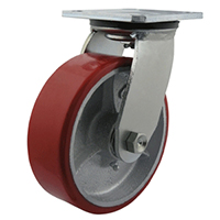150mm Polyurethane Tyred Cast Iron Centred Wheel 250Kg Capacity Castor (S6655)