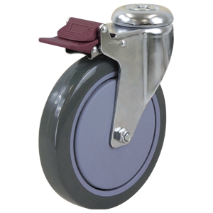 150mm Poly Nylon Swivel Chrome Durolite Castor (S6681BR)
