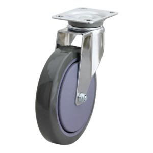 150mm Poly Nylon Swivel Chrome Durolite Castor (S6688)
