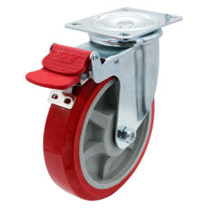 200mm Polyurethane Tyre on Nylon Centre Wheel 300kg Capacity Castor (S8044B)