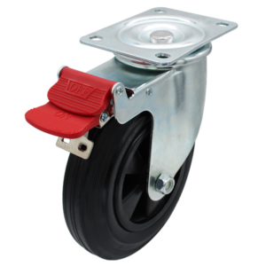 200mm Rubber Wheel 200kg Capacity Castor (S8046B)