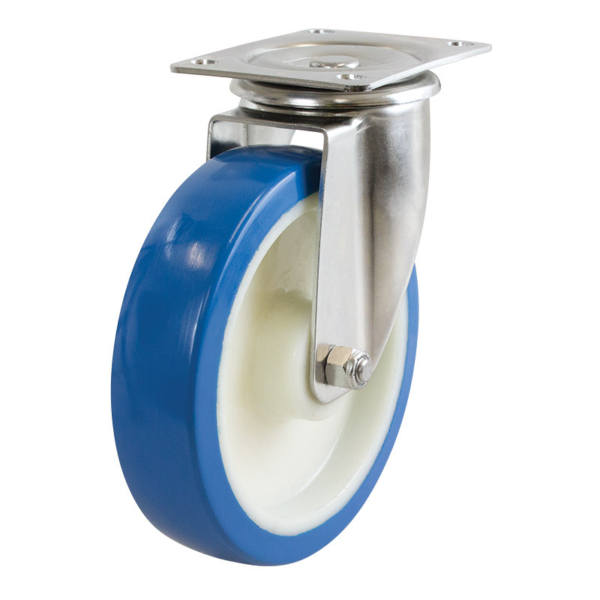 200mm Rebound Polyurethane Wheel 250kg Capacity Castor (S8054)