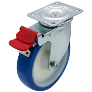 200mm Rebound Polyurethane Wheel 250kg Capacity Castor (S8054B)