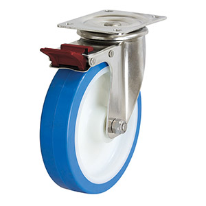 200mm Reb Poly Wheel 300kg Capacity Castor (S8144B)