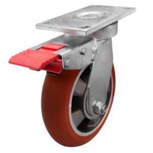 200mm Donut Profile Poly on Aluminium Wheel Castor 250kg Capacity (S8260SLB)