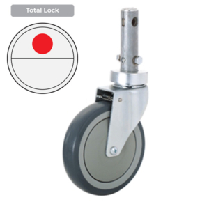 200mm Grey Rubber Wheel 120/100kg Capacity Medical Castor (S8293B)