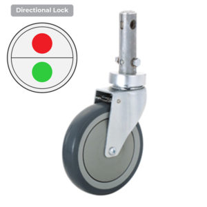 200mm Grey Rubber Wheel 120/100kg Capacity Medical Castor (S8293D)