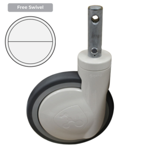 200mm Grey Rubber Wheel 120/100kg Capacity Medical Castor (S8295)