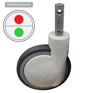 200mm Grey Rubber Wheel 120/100kg Capacity Medical Castor (S8295D)