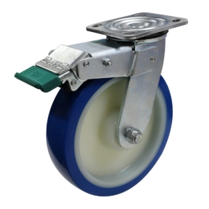 200mm Rebound Polyurethane Wheel 300kg Capacity Castor (S8440D)
