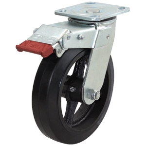 200mm Rubber Wheel 250kg Capacity Castor (S8802SLB)