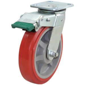 200mm Polyurethane Tyred Nylon Centred Wheel 400Kg Capacity Castor (S8849D)