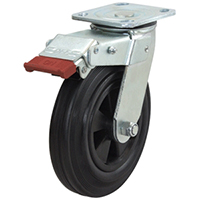 200mm Rubber Wheel 200kg Capacity Castor (S8872SLB)