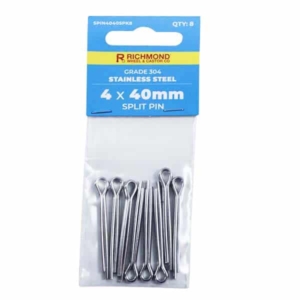 4 x 40mm Stainless Steel Split Pin - 8 Pack (SPIN4040SPK8)