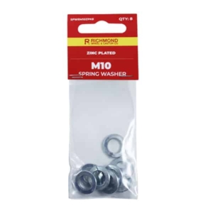 M10 Zinc Plated Spring Washer - 8 Pack (SPWRM10ZPK8)