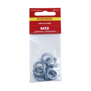 M12 Zinc Plated Spring Washer - 8 Pack (SPWRM12ZPK8)