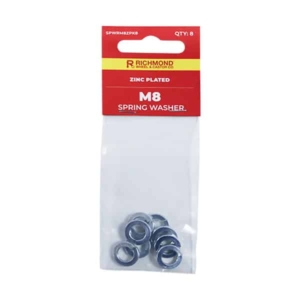 M8 Zinc Plated Spring Washer - 8 Pack (SPWRM8ZPK8)