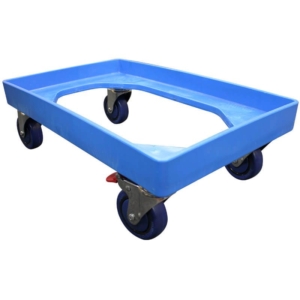 Crate Skate Tub Dollie with 75mm, 100mm or 125mm Wheels - Blue