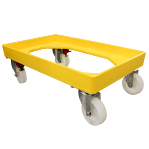 Crate Skate Tub Dollie with 75mm, 100mm or 125mm Wheels - Yellow
