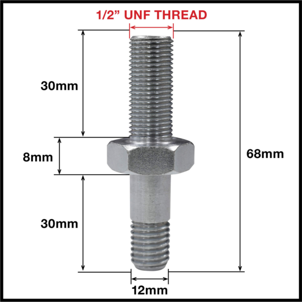 Threaded Metal Pintle Parts For 1/2" UNF Thread (063PINTLE-TH4) - Image 2