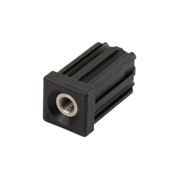 25mm Square M8 Threaded Tube End Mild Steel (TIR25SQM08)