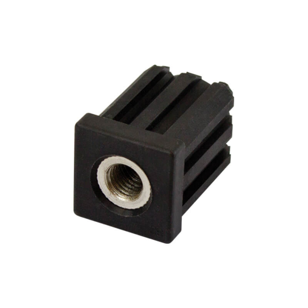 32mm Square M12 Threaded Tube End Mild Steel (TIR32SQM12)