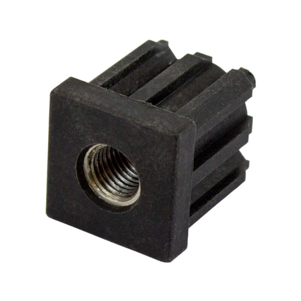 40mm Square M16 Threaded Tube End Mild Steel (TIR40SQM16)