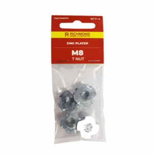 M8 Zinc Plated T Nut - 4 Pack (TNUTM8ZPK4)