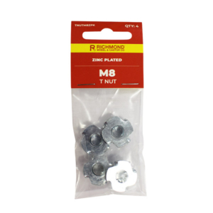 M8 Zinc Plated T Nut - 4 Pack (TNUTM8ZPK)