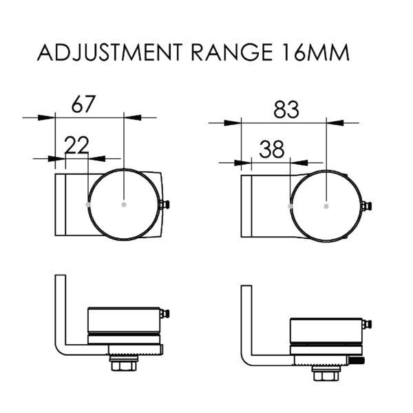 Heavy Duty Bolt-on Adjustable Bearing Hinge (GTR118) - Image 5