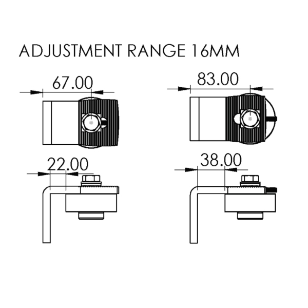 Heavy Duty Bolt-on Adjustable Bearing Hinge (GTR118) - Image 11