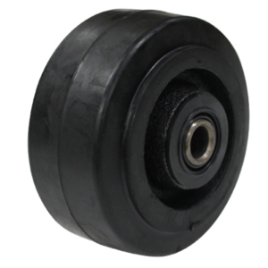 100mm Rubber Tyred Cast Iron Centred Wheel | 1/2" Axle Diameter (RT4447-50)