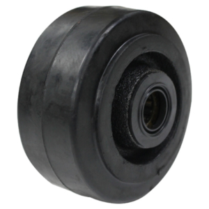 100mm Rubber Tyred Cast Iron Centred Wheel | 3/4" Axle Diameter (RT4447-75)
