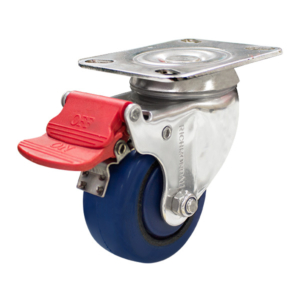 75mm Rebound Rubber Wheel Swivel Brake Castor (S3386B)