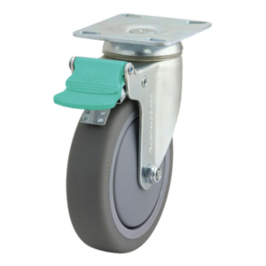 125mm Inst Rubber Swivel Zinc Durolite Castor (S5104D)