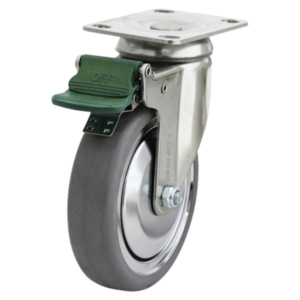 125mm Inst Rubber Swivel Chrome Durolite Castor (S5574D)