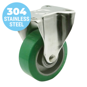 100mm High Temp Silicone Tyred Aluminium Centred Rigid Castor (R4473)