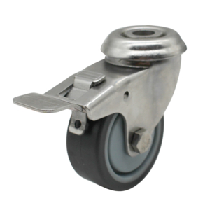 50mm Rubber Wheel 30kg Capacity Stainless Steel Brake Castor (S2728B)