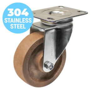 100mm High Temp Polymer 100kg Capacity Castor (S4356)